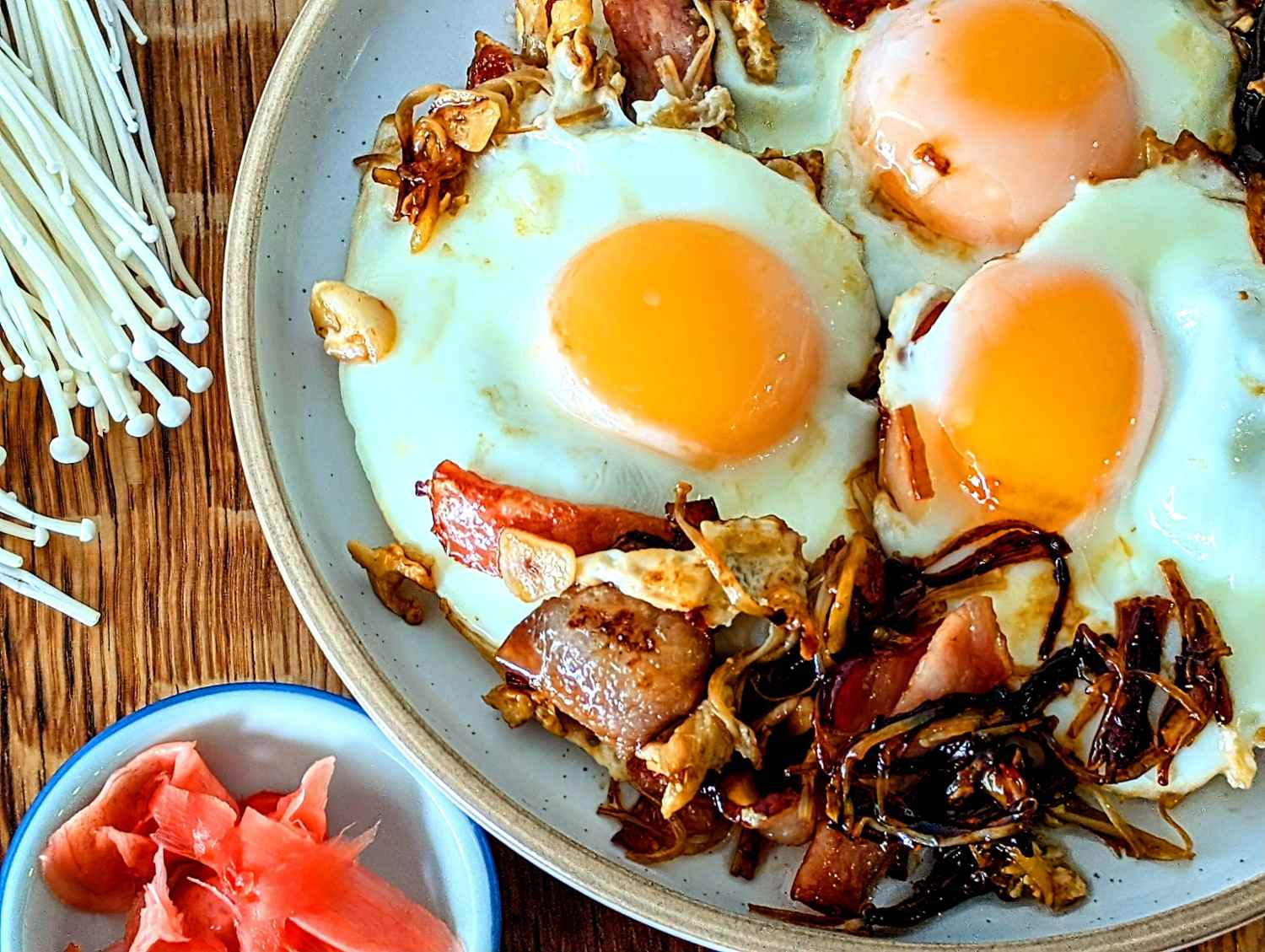 Enoki Egg and Bacon Breakfast