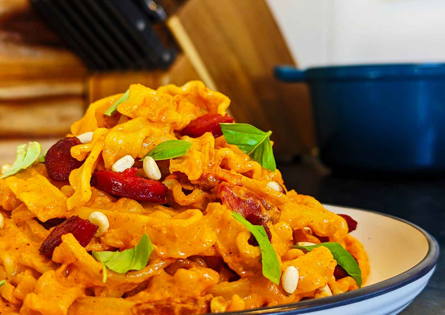 Romesco Fettuccini with Chorizo