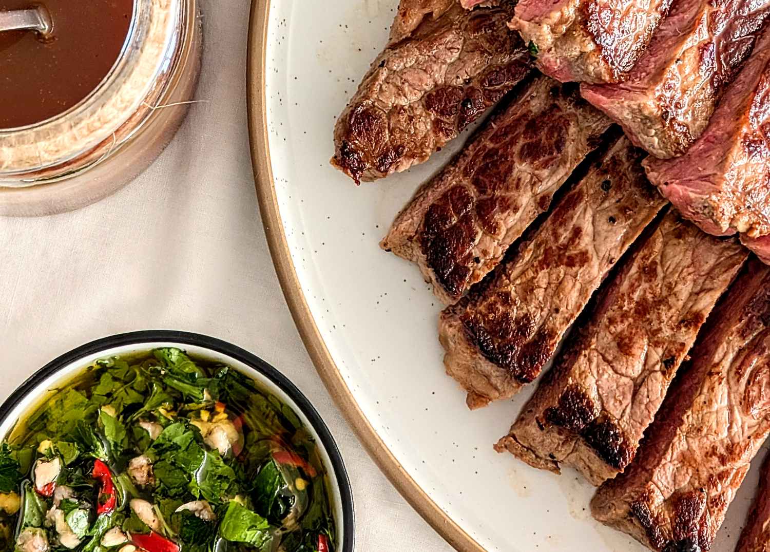 Steak with Tamarind Caramel and Chimichurri